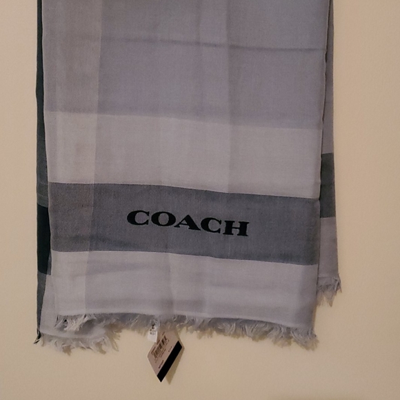 NWT Coach Windowpane Challis scarf - Picture 2 of 4